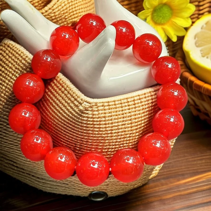 S7613【任会长珠宝】九品红卡大手串玛瑙-多样性只发一件