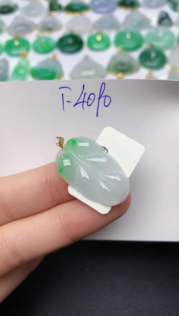 颈饰18K金镶嵌翡翠天然缅甸A货翡翠百元以上9元证书费自理