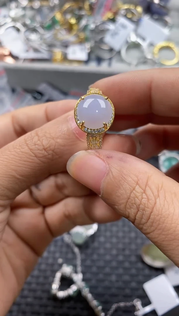 银S925镶嵌戒指翡翠888---3