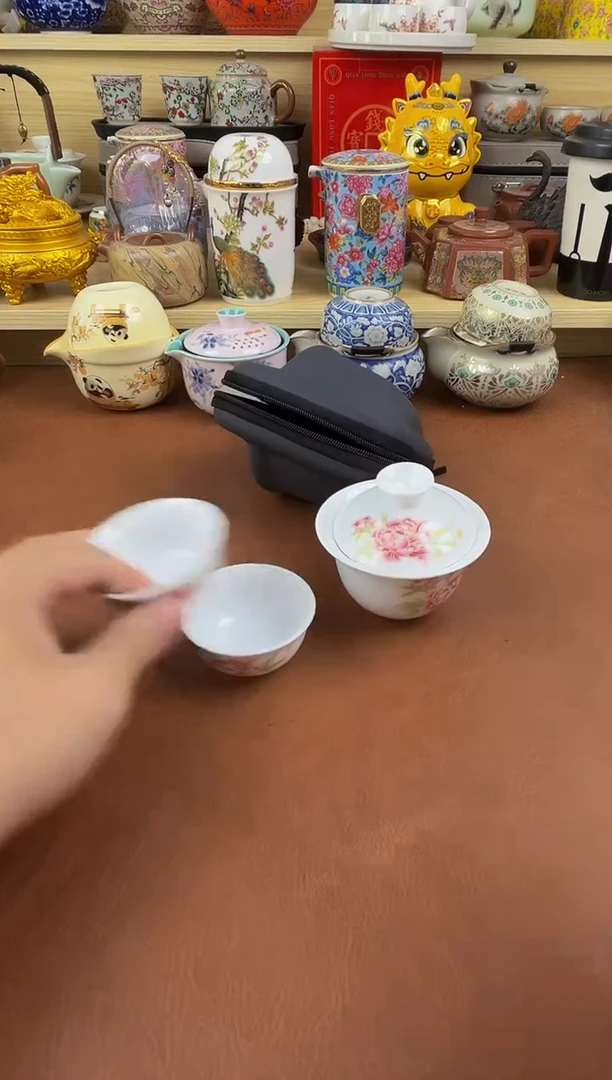 陶瓷茶具摆件旅行套组