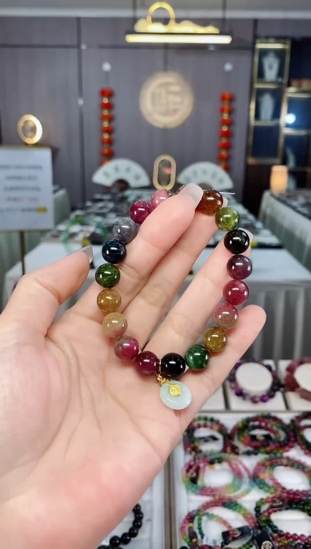 老矿碧玺单圈手串10mm+未镶嵌碧玺多样性发货一条hon