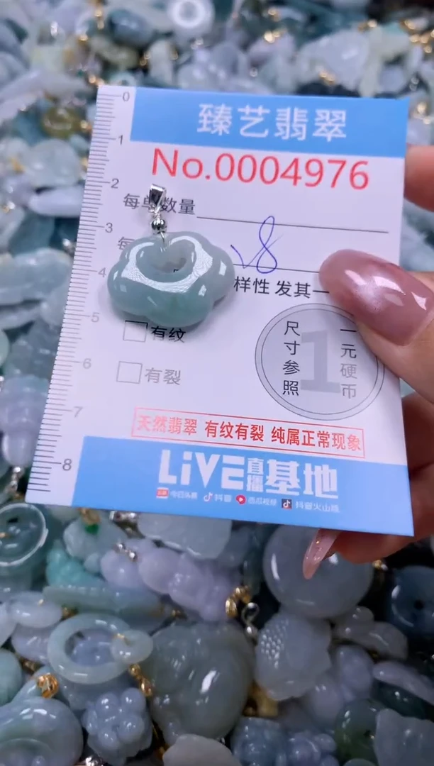 翡翠未镶嵌颈饰含绳0004976