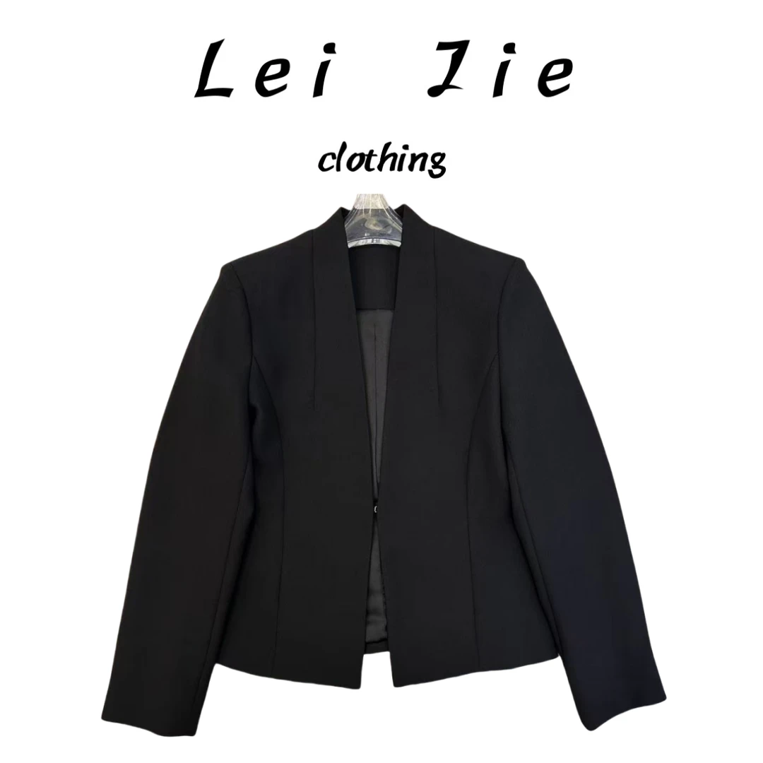 【Lei Jie】干练OL修身显瘦气质隐形扣西装8313
