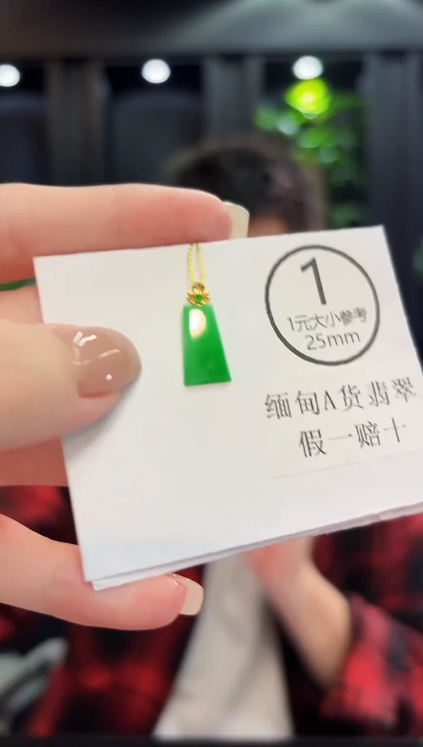 颈饰18K金镶嵌翡翠缅料A货/支持复检/一件