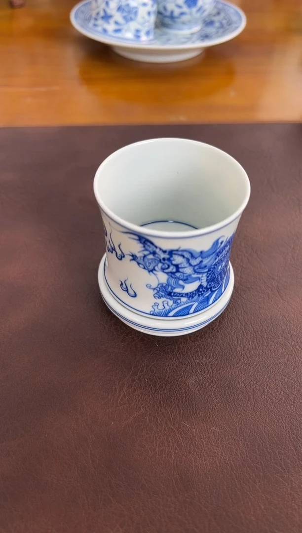 、*照夜白青花龙纹转转杯