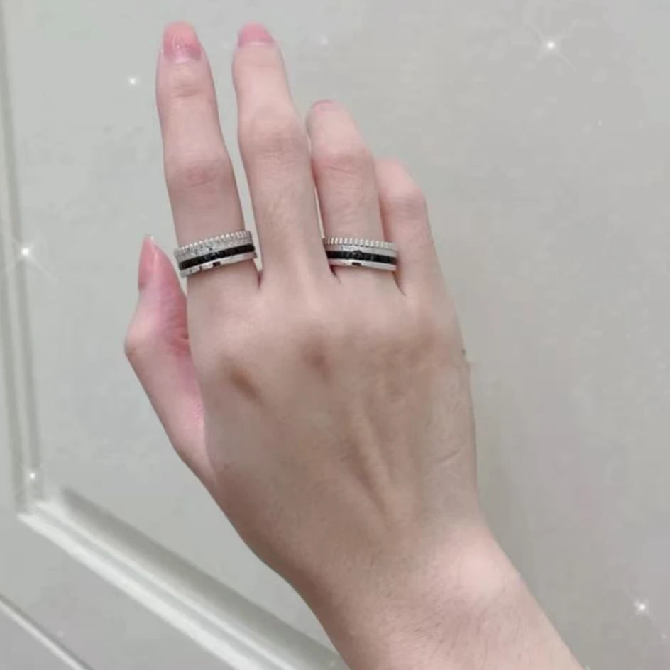 时来运转戒指18K玫瑰色男女情侣AU750轻奢戒指