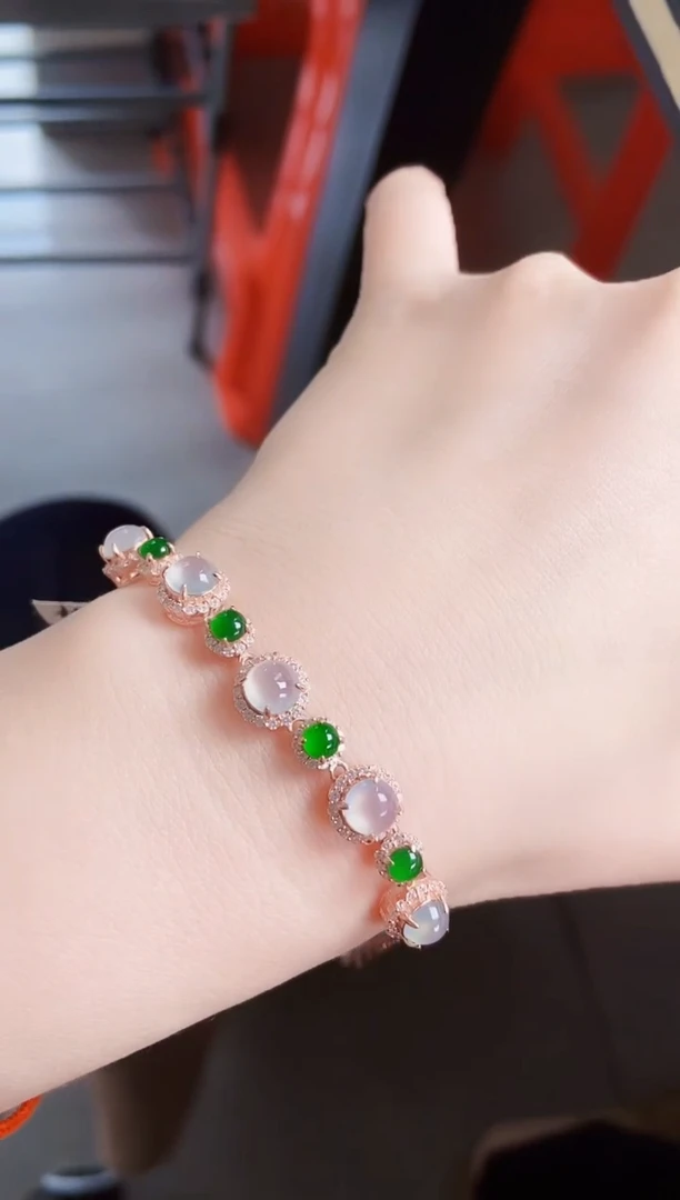【闪购商品】翡翠手链银S925镶嵌546464