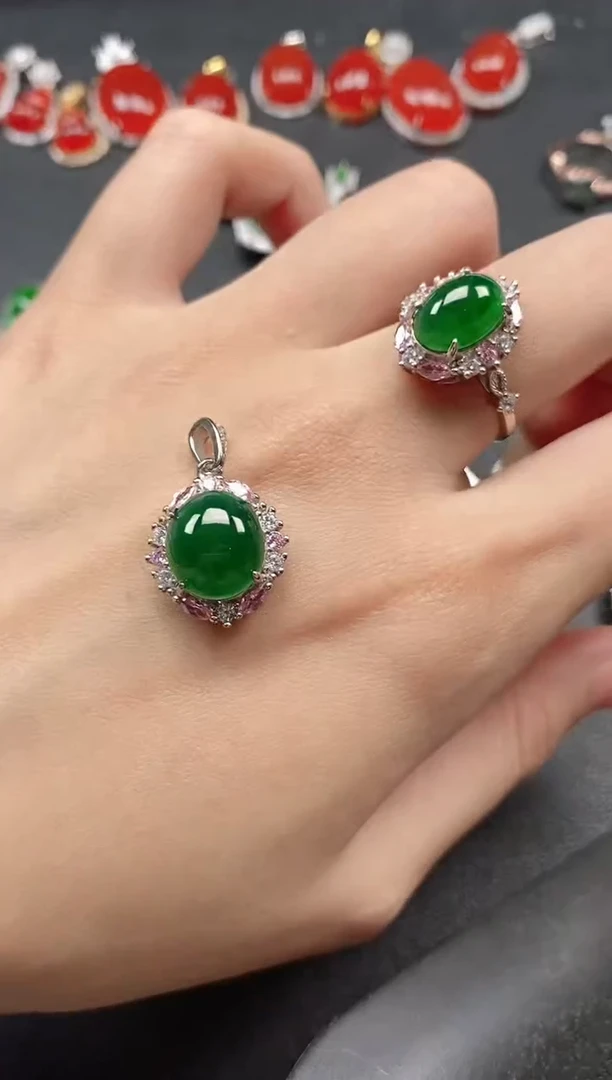 银S925镶嵌戒指翡翠511