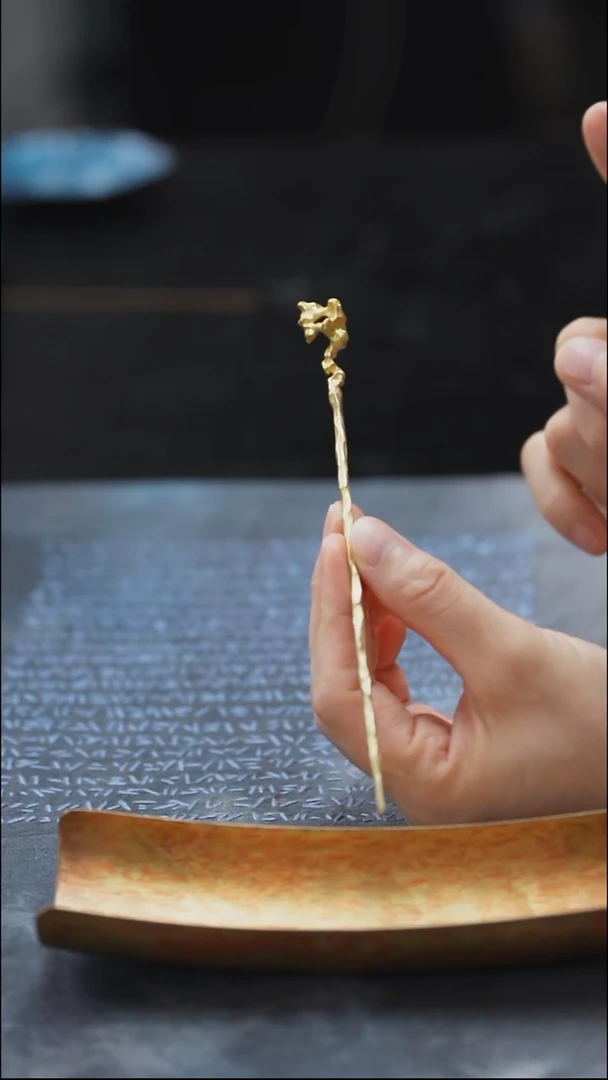 太湖石 黄铜茶拨