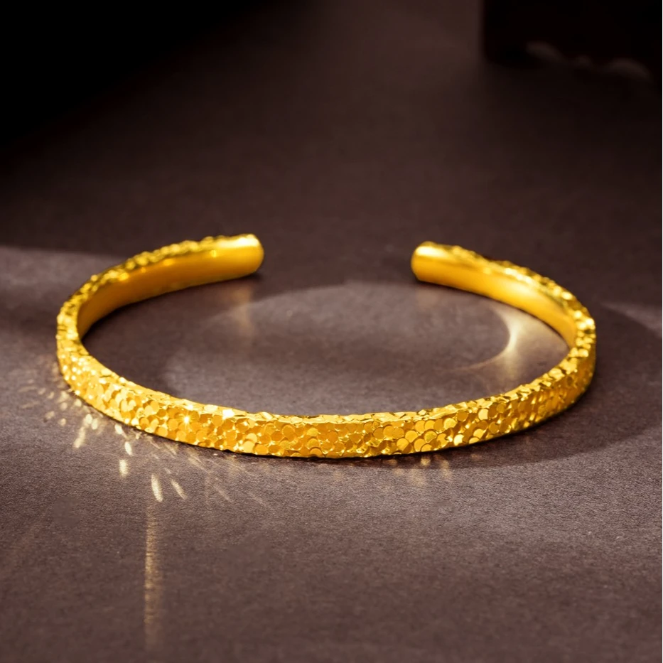 足银手镯 足银碎冰冰手镯 时尚 实心 送女友礼物 爆闪 女款气质