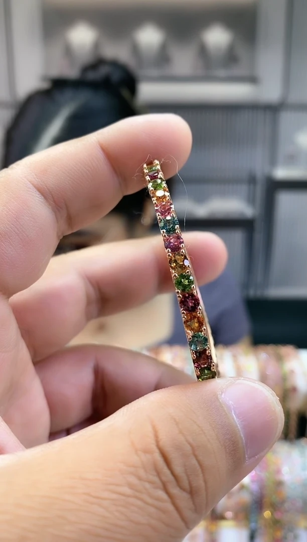 银S925镶嵌手镯碧玺354354354354354