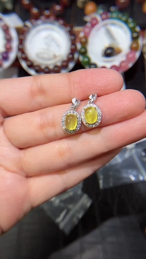 银S925镶嵌葡萄石吊坠葡萄石吊坠（多样性发其一）