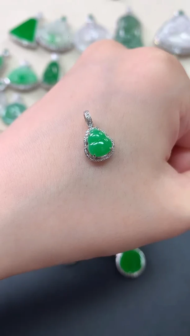 翡翠18K金镶嵌吊坠(不含链)Y733|2980