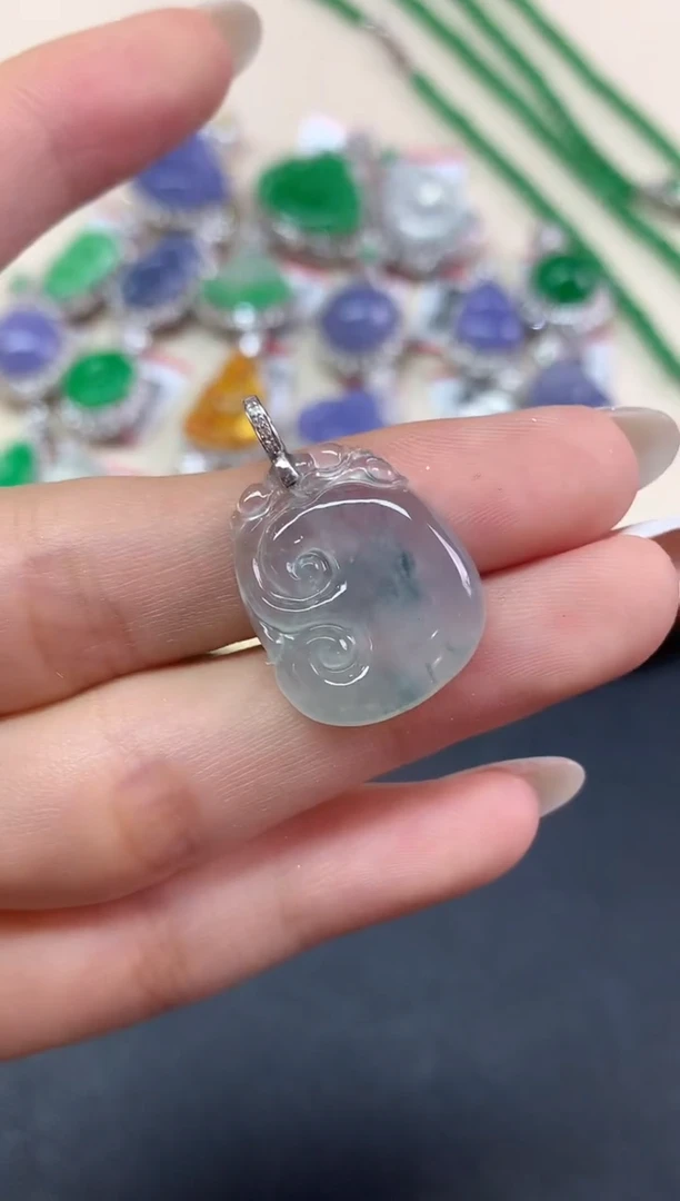 吊坠(不含链)18K金镶嵌翡翠吊坠(不含链)|1800