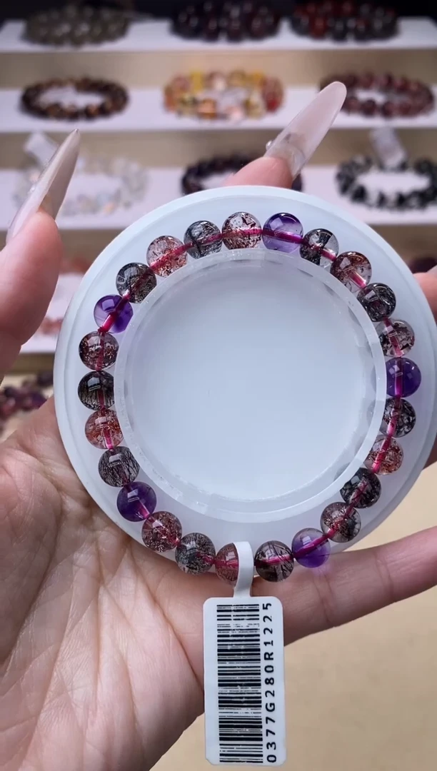 【闪购商品】水晶手链未镶嵌黑加仑超七单圈7m+