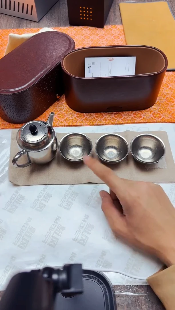 纯钛随行茶具一壶三杯