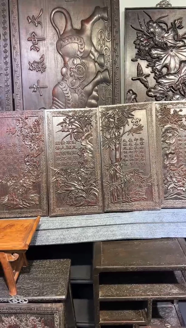 木紫檀雕刻一物一拍