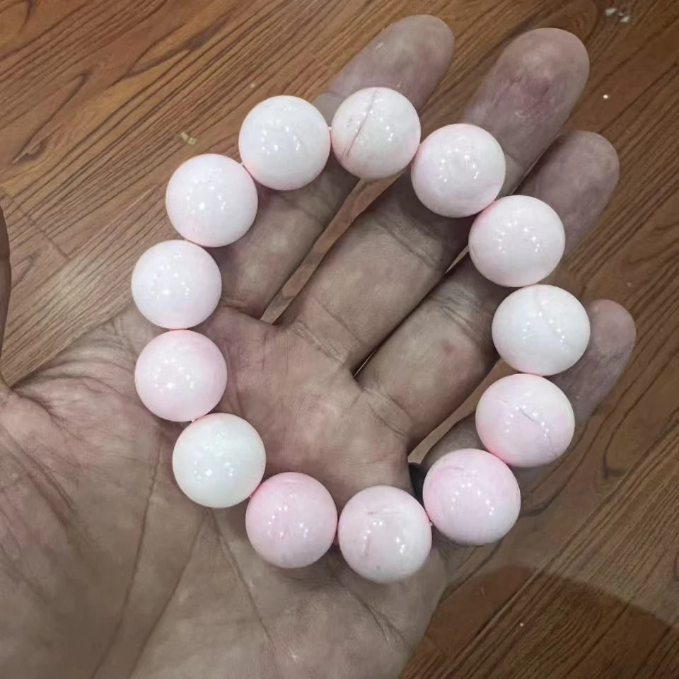 粉色贝壳16mm单圈（手串有天然气孔跟生理纹）