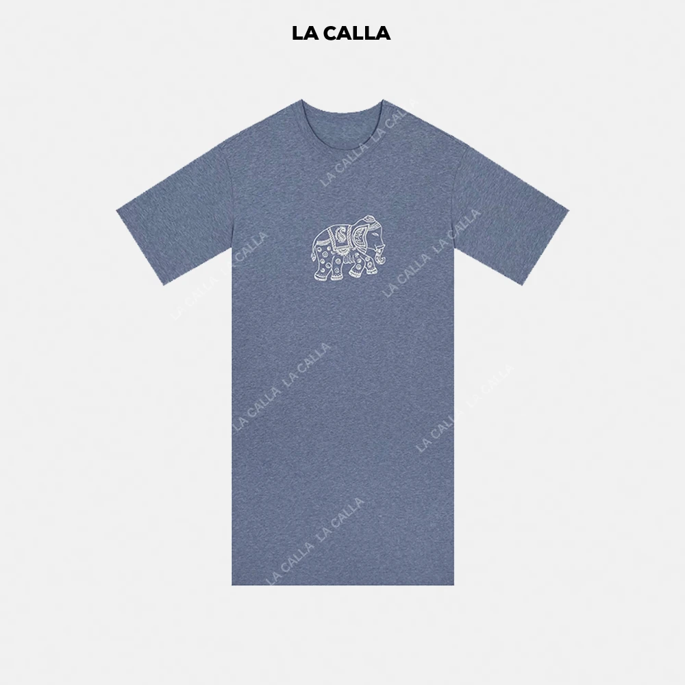 LA CALLA大象T裙中式气质时尚显瘦百搭短袖YY51-2073