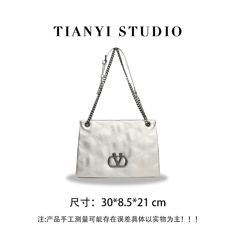 【TY】SKL-7622-银灰色  轻奢小众设计感时尚斜挎韩版女包包