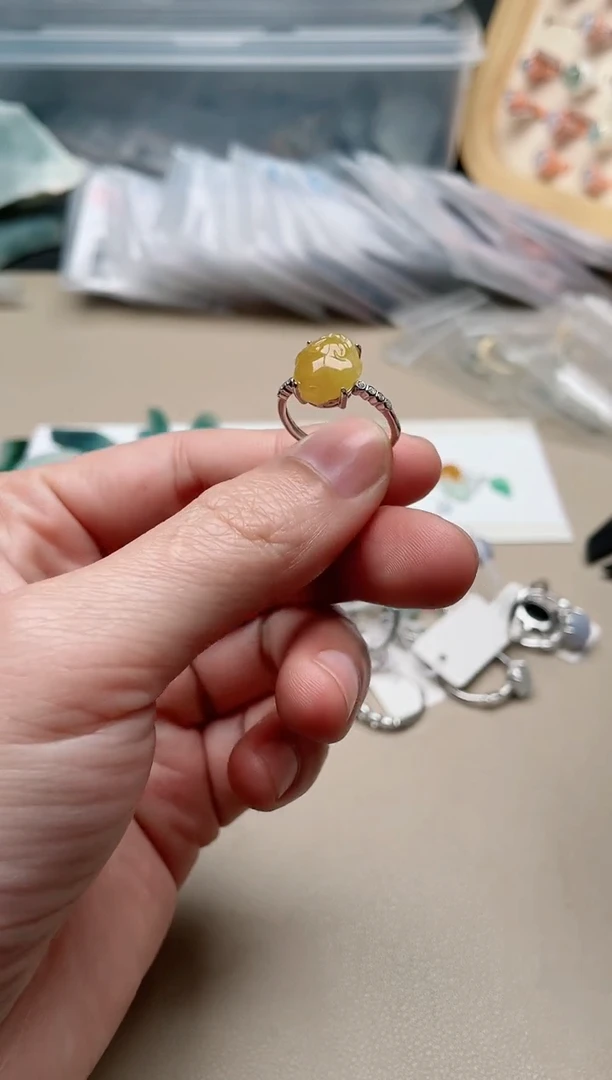 【闪购商品】翡翠戒指银S925镶嵌1000000039