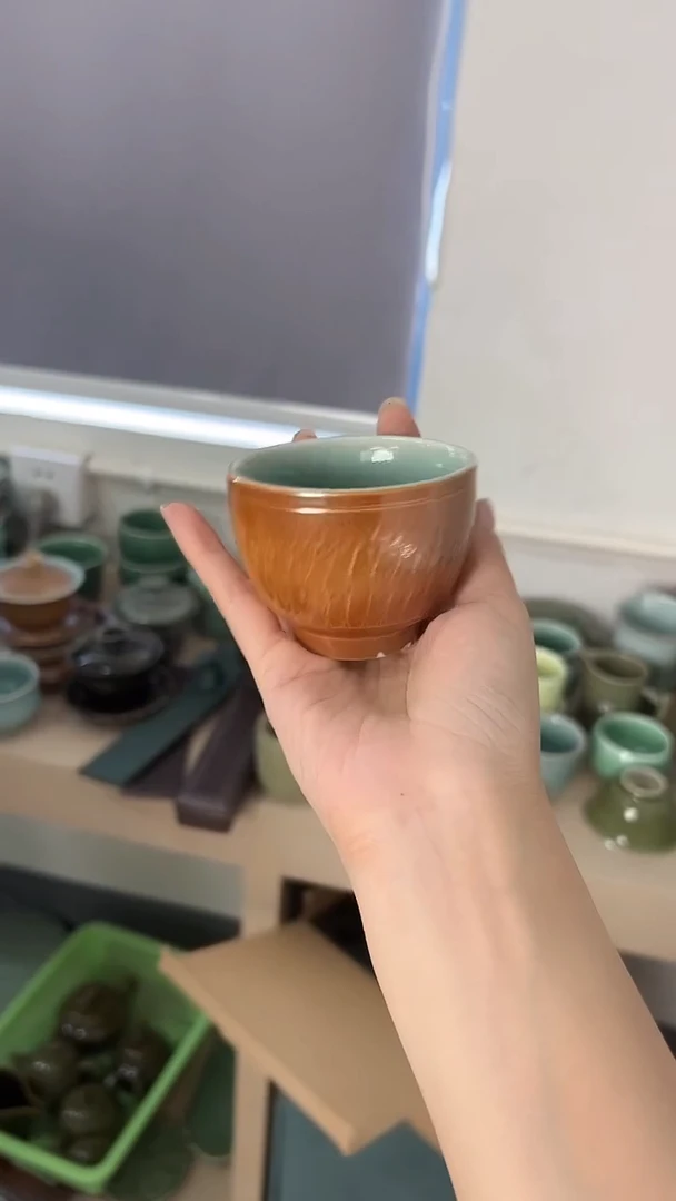龙泉云间青瓷小米茶器
