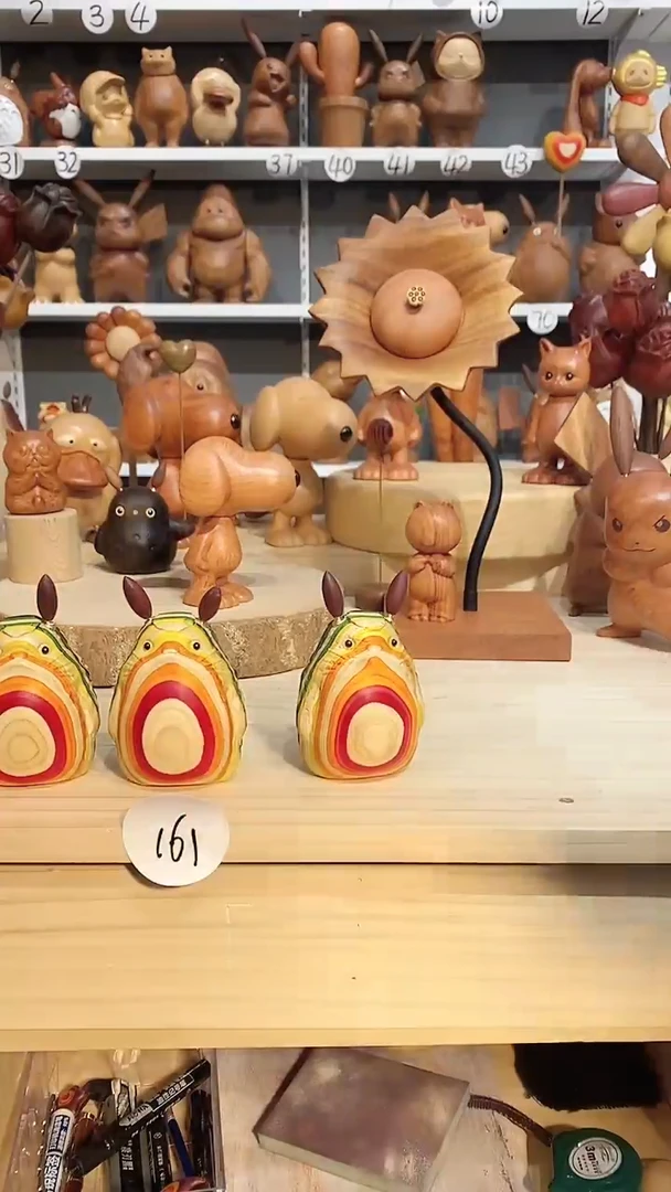 【闪购商品】香榧木木雕摆件可爱卡通