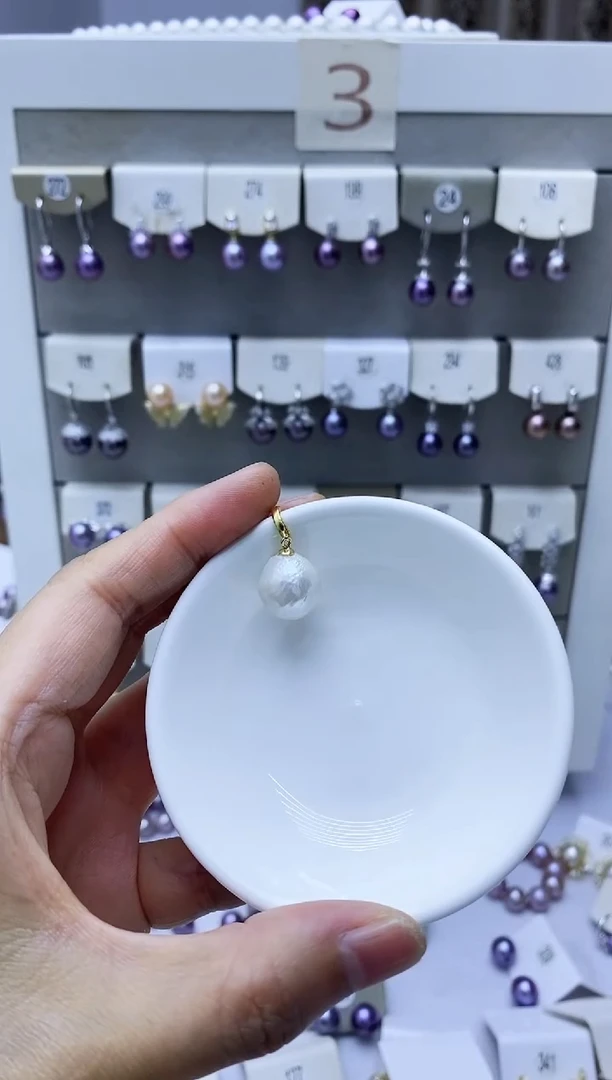 未镶嵌淡水珍珠耳饰糖纸吊坠