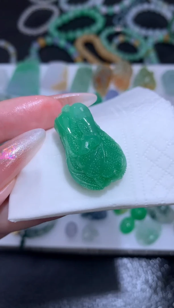 未镶嵌定制翡翠白菜