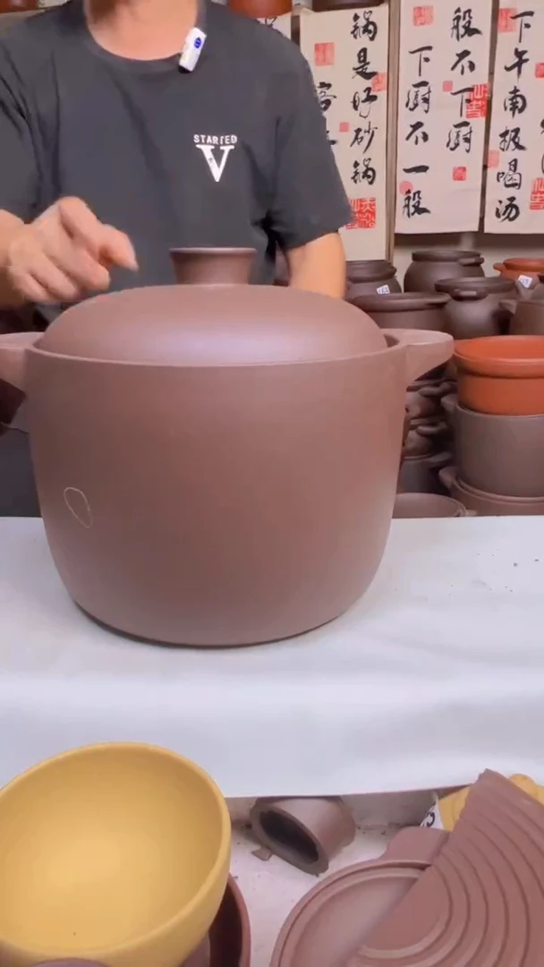 宜兴紫砂8升筒锅紫泥029