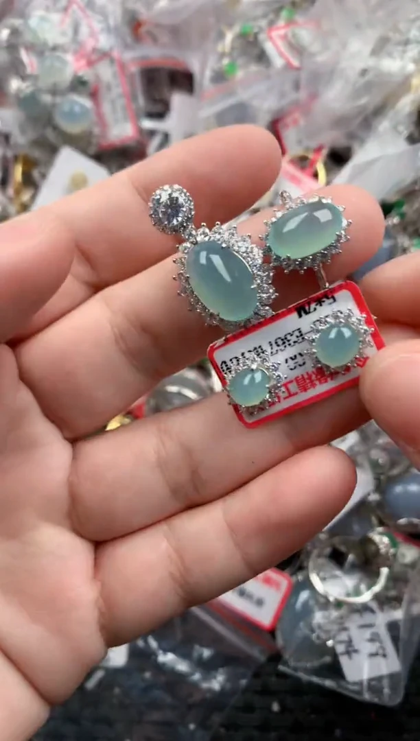 银S925镶嵌戒指翡翠111   10