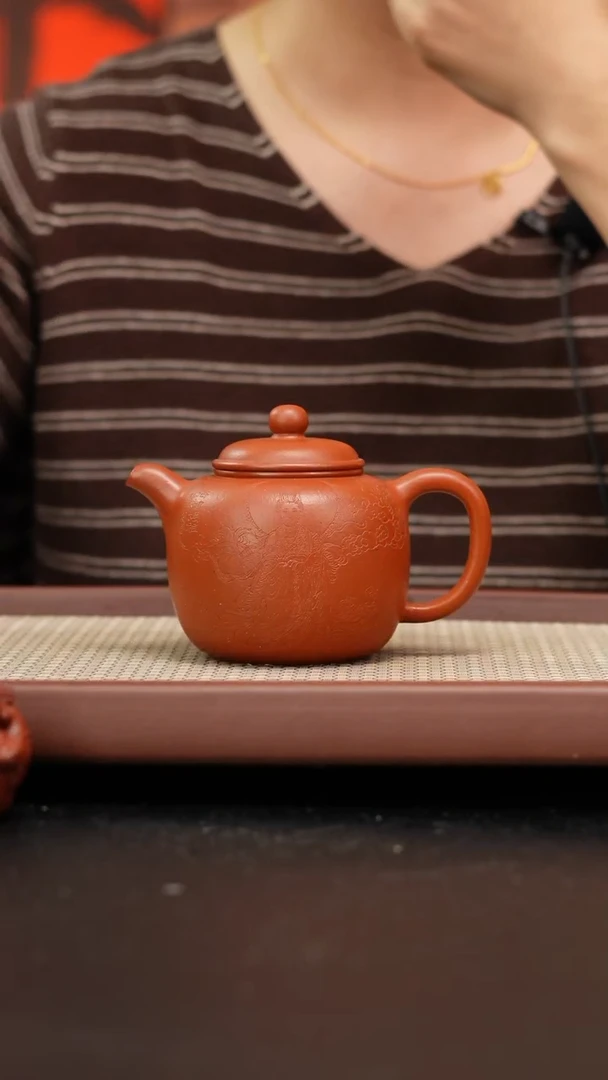 【闪购商品】紫砂茶壶全手工铁芯朱泥匏樽刻绘220