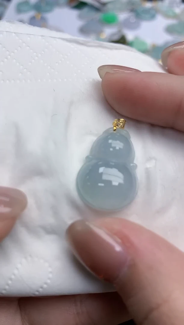 【闪购商品】翡翠颈饰18K金镶嵌天然缅甸翡翠A货
