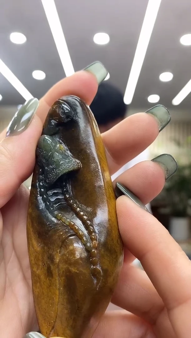 未镶嵌透闪石质玉把件河磨玉手把