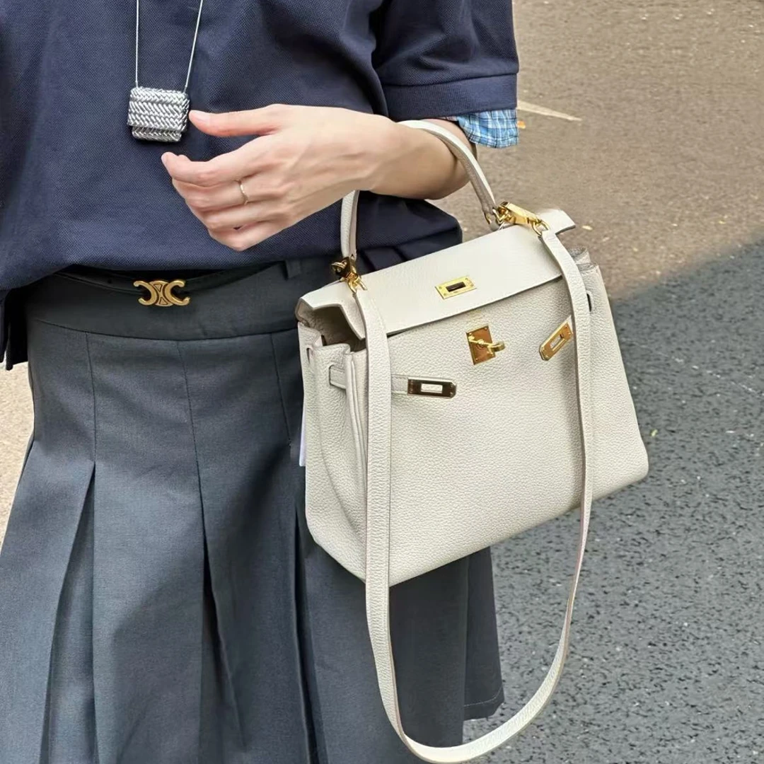 未使用 Hermes/爱马仕  【小池专属】Kelly25奶昔白金扣Togo皮z刻