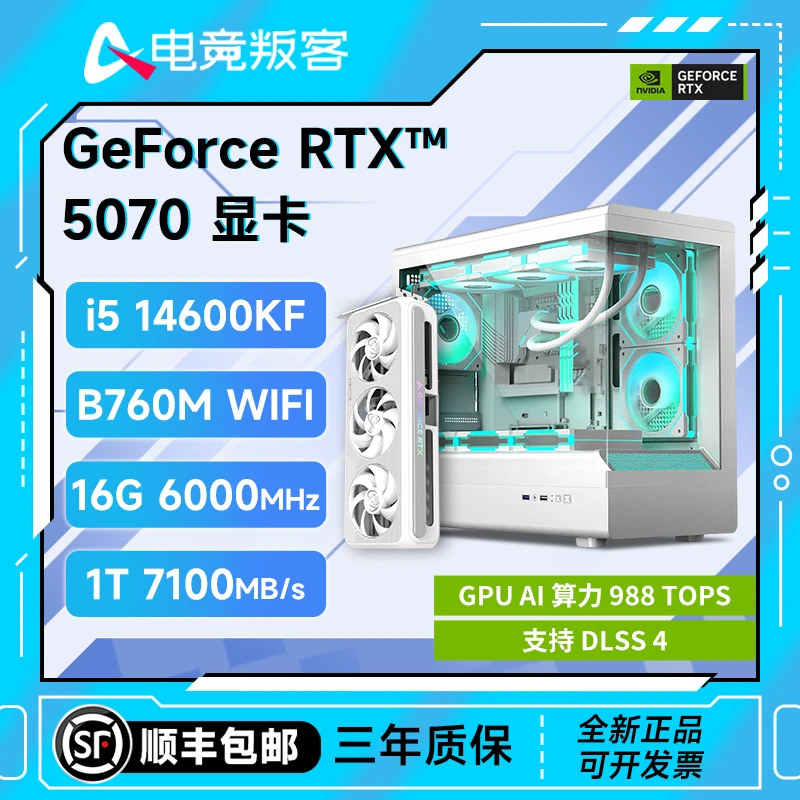 【5070系列】电竞叛客RTX5070+14600KF 游戏台式机整机 DIY电脑主机