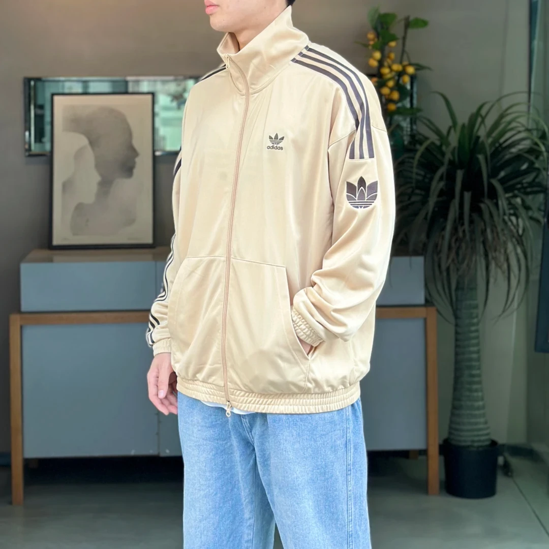 阿迪达斯Adidas三叶草经典美拉德百搭夏季夹克外套情侣迷雾浅棕