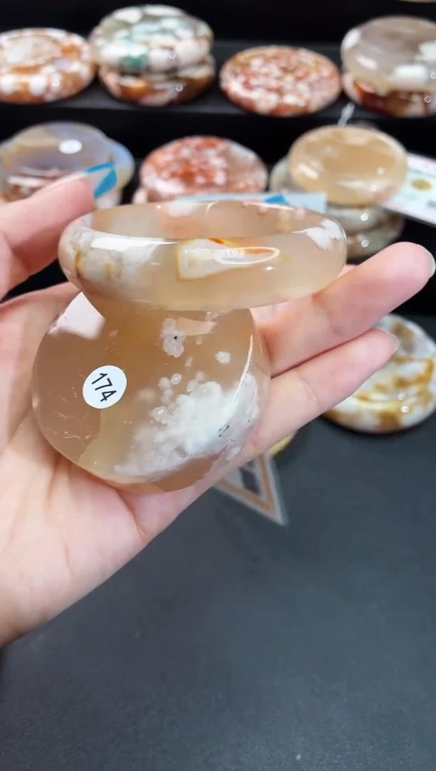 手镯玛瑙/玉髓未镶嵌石英质玉56圈55/56带(赠送镯心)