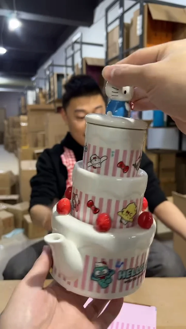 【闪购商品】杯原盒50周年kt猫蛋糕茶壶