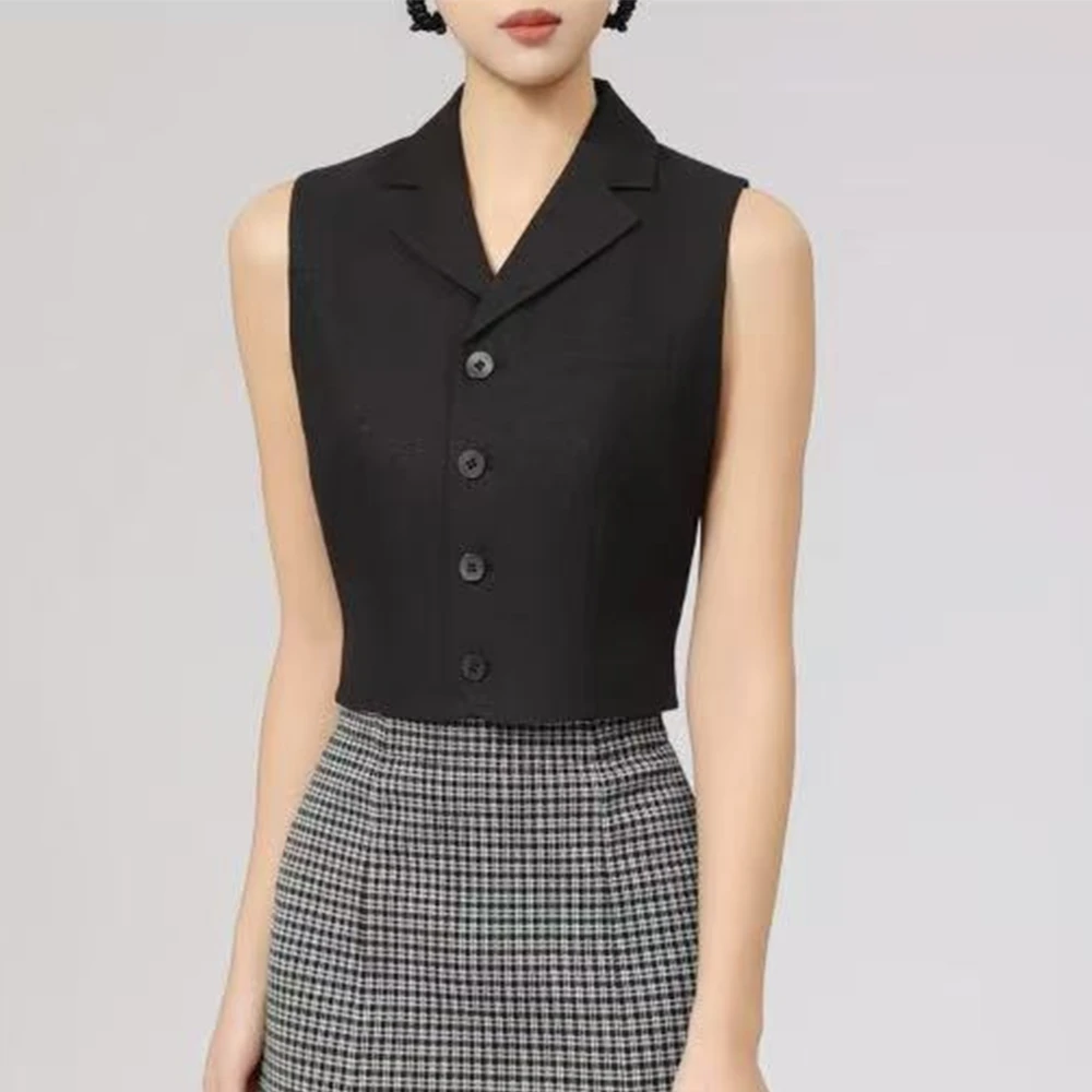 AMASS/阿玛施常规款女士百搭春修身夏黑色塑女款学生ins韩版马甲