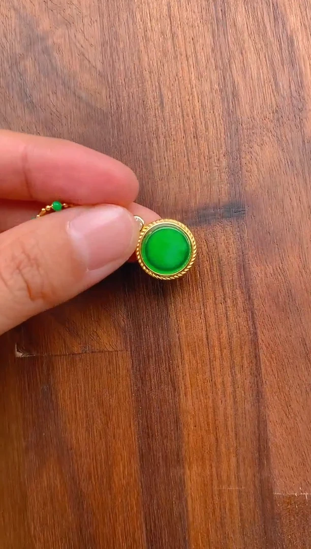 【闪购商品】翡翠吊坠(不含链)银S925镶嵌平安喜乐无事牌