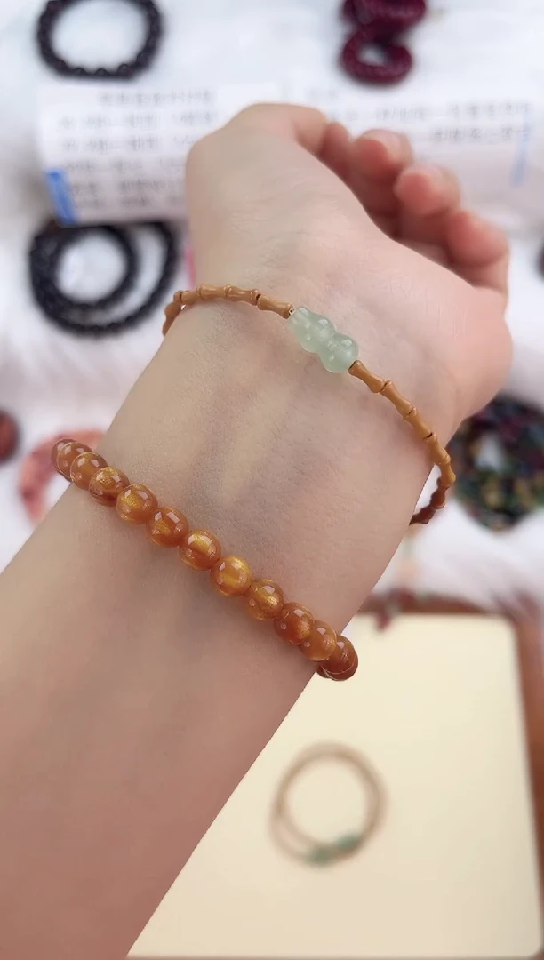 【闪购商品】橄榄核无事牌橄榄核带葫芦单圈手串134