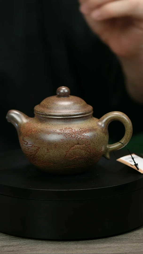 茶壶紫砂草**间H2031李琴柴烧江南莲子