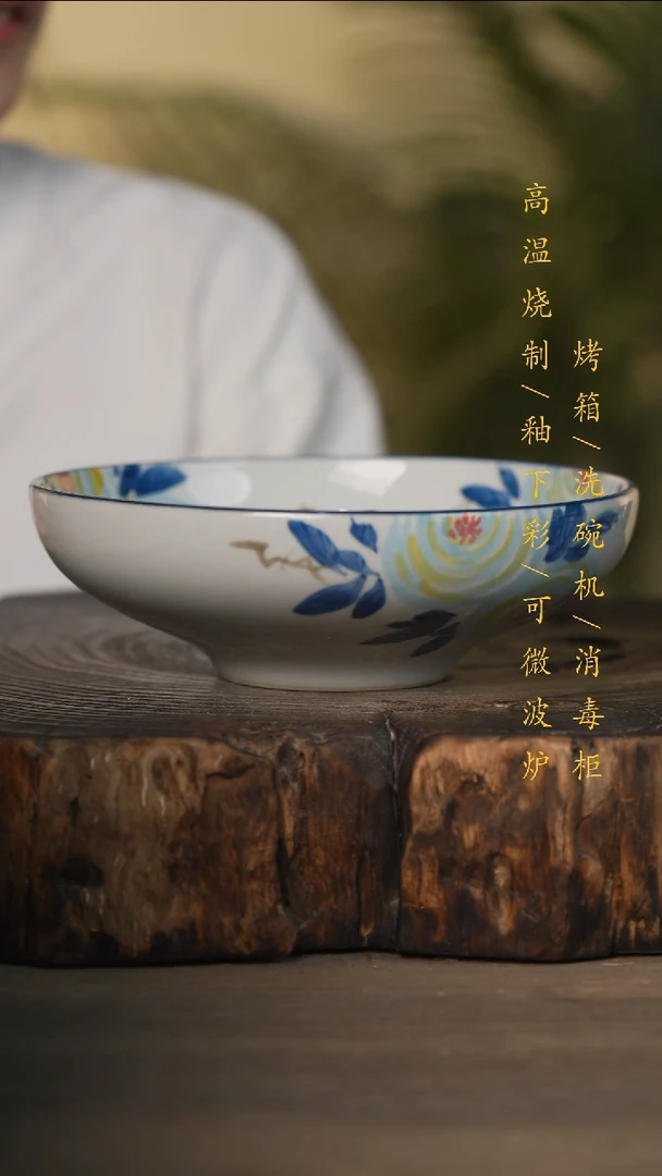 瓷片景德镇高温釉下彩可微波烤箱洗碗机