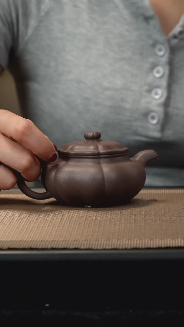茶壶紫砂天青葵仿古170cc封釉