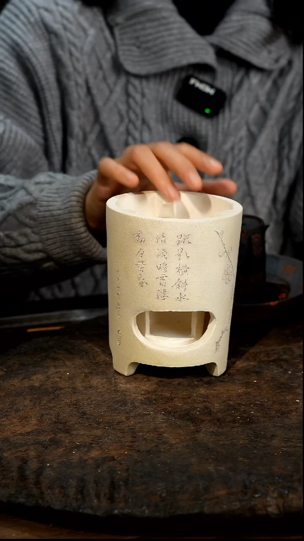 全手工潮州原矿砂铫壶双层白泥