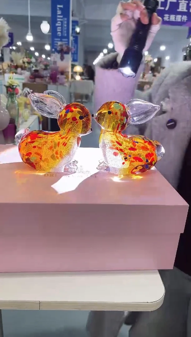 【闪购商品】玻璃YS-琉璃万花兔一对