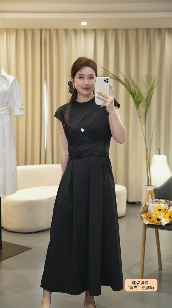 【王佳佳】法式心动裙法式设计感女夏季绑带收腰显瘦连衣裙舒服透气