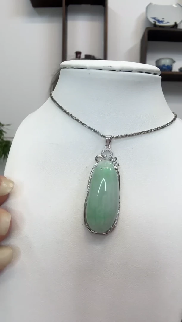 吊坠(赠链)银S925镶嵌翡翠福瓜