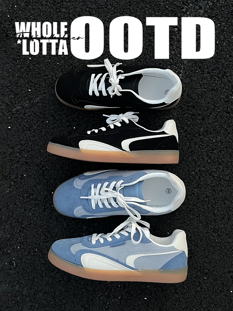 aoyo秋季新款复古德训鞋Cleanfit低帮百搭软底休闲板鞋男鞋